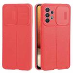 For Samsung Galaxy A32 4G Litchi Texture Sliding Camshield TPU Phone Case(Red)