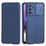 For Samsung Galaxy A32 5G Litchi Texture Sliding Camshield TPU Phone Case(Blue)
