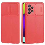 For Samsung Galaxy A52 5G / 4G Litchi Texture Sliding Camshield TPU Phone Case(Red)