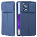 For Samsung Galaxy A72 5G / 4G Litchi Texture Sliding Camshield TPU Phone Case(Blue)