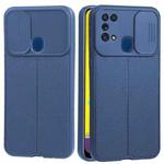 For Samsung Galaxy M21 / M31 Litchi Texture Sliding Camshield TPU Phone Case(Blue)