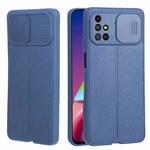 For Samsung Galaxy M51 Litchi Texture Sliding Camshield TPU Phone Case(Blue)
