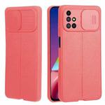For Samsung Galaxy M51 Litchi Texture Sliding Camshield TPU Phone Case(Red)
