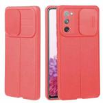 For Samsung Galaxy S20 FE Litchi Texture Sliding Camshield TPU Phone Case(Red)