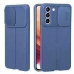For Samsung Galaxy S30 / S21 Litchi Texture Sliding Camshield TPU Phone Case(Blue)