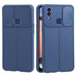 For Samsung Galaxy A10s Litchi Texture Sliding Camshield TPU Phone Case(Blue)