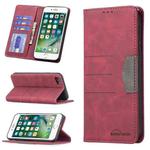 For iPhone SE 2022 / SE 2020 / 8 / 7 Magnetic Splicing Leather Phone Case(Red)