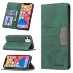 For iPhone 12 mini Magnetic Splicing Leather Phone Case (Green)