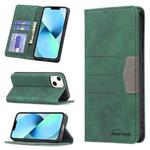 For iPhone 13 mini Magnetic Splicing Leather Phone Case (Green)