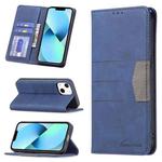 For iPhone 13 Magnetic Splicing Leather Phone Case(Blue)