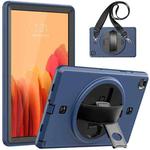 For Samsung Galaxy Tab A7 10.4 T500 / T505 Shockproof TPU + PC Tablet Case with Holder & Pen Slot & Shoulder Strap(Navy Blue)