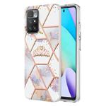 For Xiaomi Redmi 10 Electroplating Splicing Marble Flower TPU Phone Case(Crown)