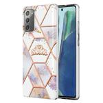 For Samsung Galaxy Note20 Electroplating Splicing Marble Flower TPU Phone Case(Crown)