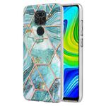 For Xiaomi Redmi Note 9 / 10X 4G Electroplating Splicing Marble TPU Phone Case(Blue)