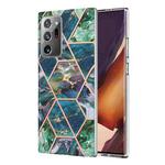 For Samsung Galaxy Note20 Ultra Electroplating Splicing Marble TPU Phone Case(Blue Green)