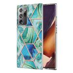 For Samsung Galaxy Note20 Ultra Electroplating Splicing Marble TPU Phone Case(Green)