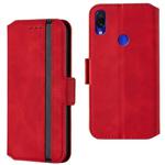 For Xiaomi Redmi Note 7 Pro Retro Frosted Oil Side Horizontal Flip Case with Holder & Card Slots(Red)