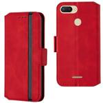 For Xiaomi Redmi 6A / 6 Retro Frosted Oil Side Horizontal Flip Case with Holder & Card Slots(Red)