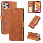 Skin Feel Anti-theft Brush Horizontal Flip Leather Phone Case For iPhone 11 Pro Max(Brown)