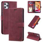 Skin Feel Anti-theft Brush Horizontal Flip Leather Phone Case For iPhone 11 Pro Max(Red)