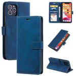 Skin Feel Anti-theft Brush Horizontal Flip Leather Phone Case For iPhone 11 Pro(Blue)