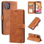 Skin Feel Anti-theft Brush Horizontal Flip Leather Phone Case For iPhone 11(Brown)