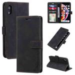 For iPhone XR Skin Feel Anti-theft Brush Horizontal Flip Leather Phone Case(Black)