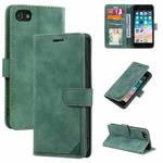 For iPhone SE 2022 / SE 2020 / 8 / 7 Skin Feel Anti-theft Brush Horizontal Flip Leather Phone Case(Green)