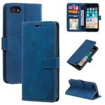 For iPhone SE 2022 / SE 2020 / 8 / 7 Skin Feel Anti-theft Brush Horizontal Flip Leather Phone Case(Blue)