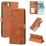 Skin Feel Anti-theft Brush Horizontal Flip Leather Phone Case For iPhone 8 Plus & 7 Plus(Brown)