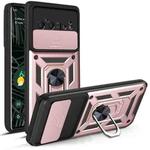For Google Pixel 6 Pro Sliding Camera Cover Design TPU+PC Phone Protective Case(Rose Gold)