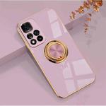 For Xiaomi Redmi Note 11 5G 6D Electroplating Full Coverage Silicone Phone Case with Magnetic Ring Holder(Light Purple)