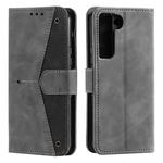 For Samsung Galaxy S22+ 5G Stitching Calf Texture Horizontal Flip Phone  Leather Case with Holder & Card Slots & Wallet(Grey)