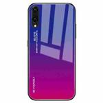 For Huawei P20 Gradient Color Glass Case(Red Blue)