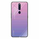 For OPPO F11 Pro Gradient Color Glass Case(Light Purple)