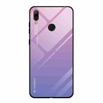 For Huawei Y7 (2019) / / Y7 Prime (2019) Gradient Color Glass Case(Light Purple)