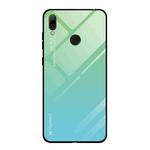 For Huawei Y7 (2019) / / Y7 Prime (2019) Gradient Color Glass Case(Sky Blue)