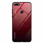 For Huawei Honor 7C / Enjoy 8 / Y7 (2018) Gradient Color Glass Case(Red)