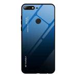 For Huawei Honor 7C / Enjoy 8 / Y7 (2018) Gradient Color Glass Case(Blue)