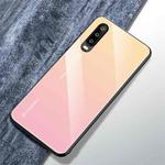 For Huawei P30 Gradient Color Glass Case(Yellow)