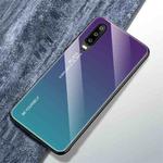 For Huawei P30 Gradient Color Glass Case(Purple)