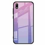 For Huawei Y5 (2019) Gradient Color Glass Case(Light Purple)