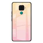 For Huawei Nova 5i Pro / Mate 30 Lite Gradient Color Glass Case(Yellow)