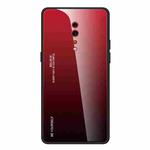 For OPPO Reno Z Gradient Color Glass Case(Red)