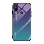 For Xiaomi Mi Max 3 Gradient Color Glass Case(Purple)