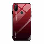 For Xiaomi Mi Max 3 Gradient Color Glass Case(Red)