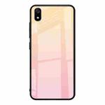 For Xiaomi Redmi 7A Gradient Color Glass Case(Yellow)