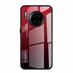 For Huawei Mate 30 Pro Gradient Color Glass Case(Red)