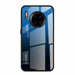 For Huawei Mate 30 Pro Gradient Color Glass Case(Blue)