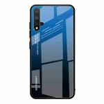 For Huawei Nova 5 / Nova 5 Pro Gradient Color Glass Case(Blue)